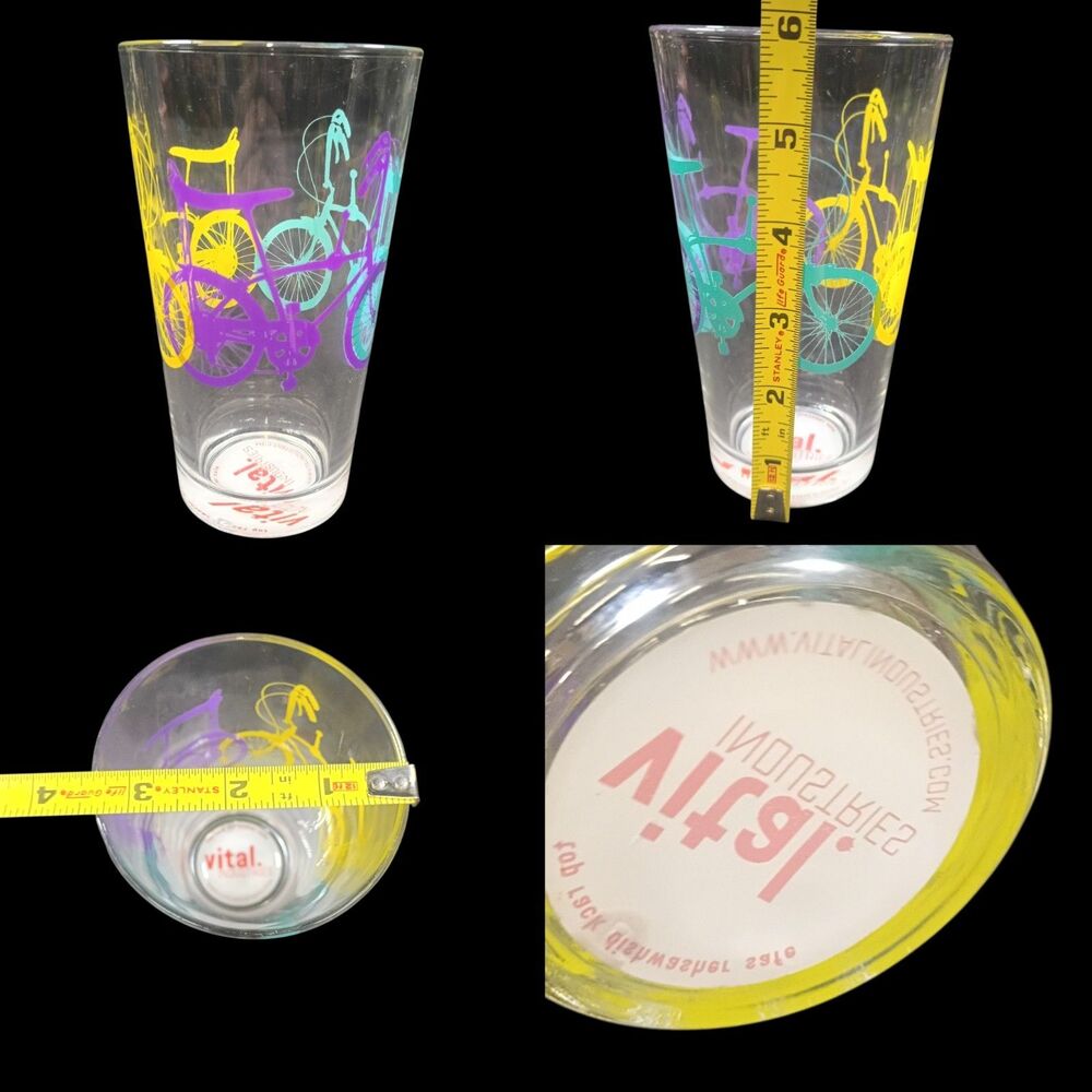 Bicycle Pint Glass Blue Road Bike Beer Glass Cycling Barware Vital Industries